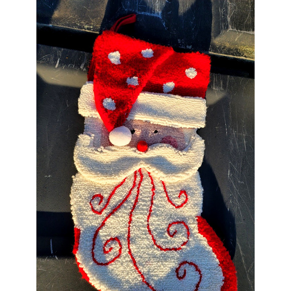 20" Santa Claus Face Christmas Stocking Loop Rug Boston International - Picture 2 of 3